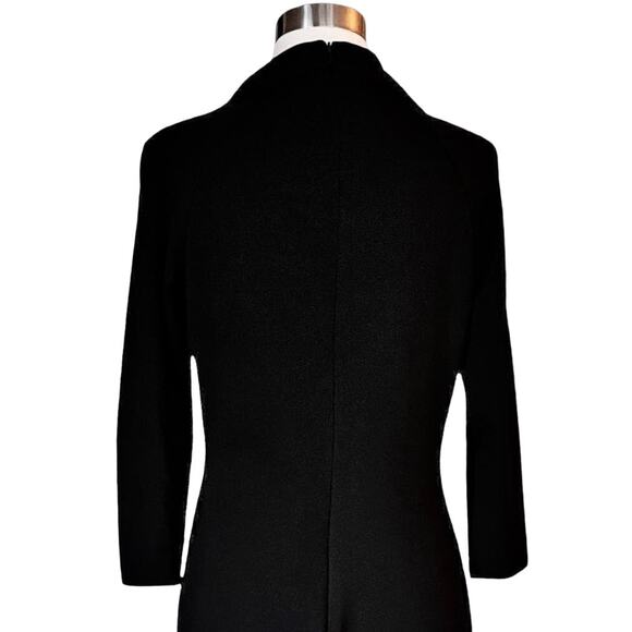 GIORGIO ARMANI Black Jersey Dress High Neck 3/4 Sleeves IT 44 Italy Medium 8 EUC - Picture 4 of 10